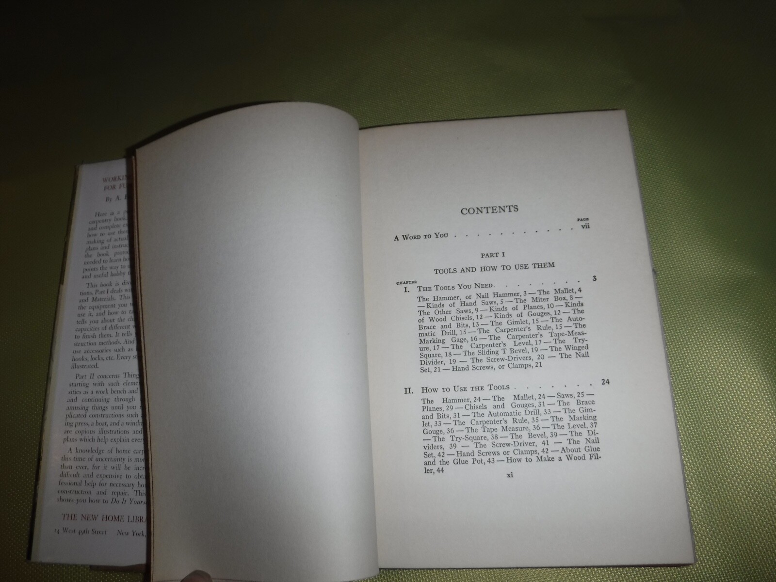 WORKING WITH TOOLS FOR FUN & PROFIT BY A FREDERICK COLLINS - VINTAGE 1943
