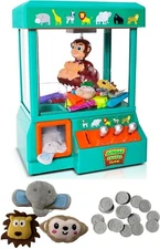 Kids Fill with Prizes and Candy Mini Claw Machine Game - Animals Theme Plush Toy