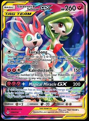 GARDEVOIR & SYLVEON GX Tag Team 130/214 Holo Unbroken Bonds Pokemon Card  NM/Mint | eBay