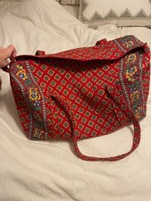 Vera Bradley Villa Red Duffle Tote Miller Bag 6 Piece Set