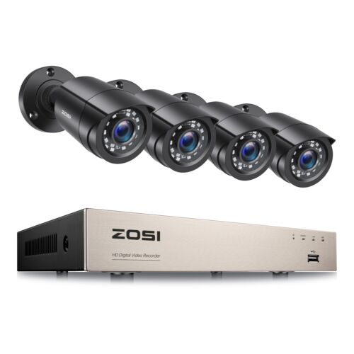 ZOSI 8CH H.265+ 5MP Lite DVR 1080P Outdoor CCTV Home Security Camera System Kit - Zdjęcie 1 z 11