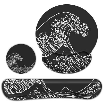 Mouse Pad Wrist Support, Keyboard Wrist Rest and Mouse Pad, Memory Foam Wrist