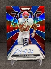 Kennedy Brooks 2022 Spectra Draft In The Zone Signatures Blue #Z-KBR RC /49