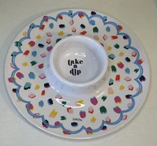 Packed Party Chips And Dip Platter Serving Tray Colorful Birthday 14 Inches NWOT