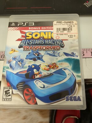 PS3 Video Game -Preowned Sonic All Star Racing Transformed Bonus Edition Rated E