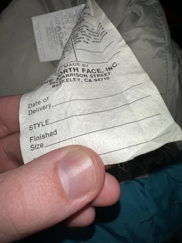 Vntg The North Face Snowshoe Reg Nylon Mummy Sleeping Bag 31”x85” 50oz Poly Fill - Picture 9 of 9