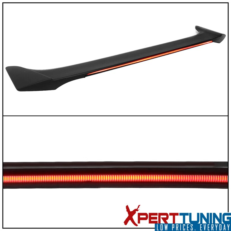 Fits 13-20 Ford Fusion Matte ABS Trunk Spoiler Wing & Long LED Brake Light Foto 3 de 4