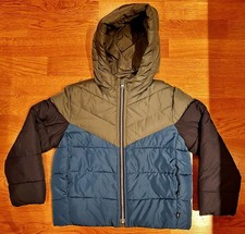 GAP Big Kids Puffer Jacket Retro Colorblock,Cold Control Max,Small 6-7 120 cm