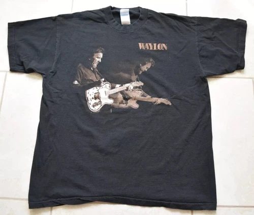 Waylon Jennings Shirt Tee XL Rare Country Tour 1990s vintage concert t-shirt, vintage, size XL, single stitch, B+ condition