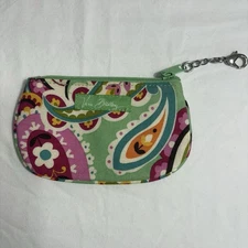 Vera Bradley Mini Zip ID Case Wallet Key Chain Retired Pattern Tutti Frutti