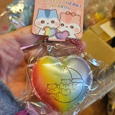 Poli Squishies Hamster Rainbow Heart Macaron Mini Shimmer Squishy Slow Rise New