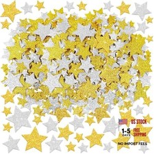 855Pcs Foam Stickers Glitter 3D Star Foam Shapes Stickers Self Gold Silver Star