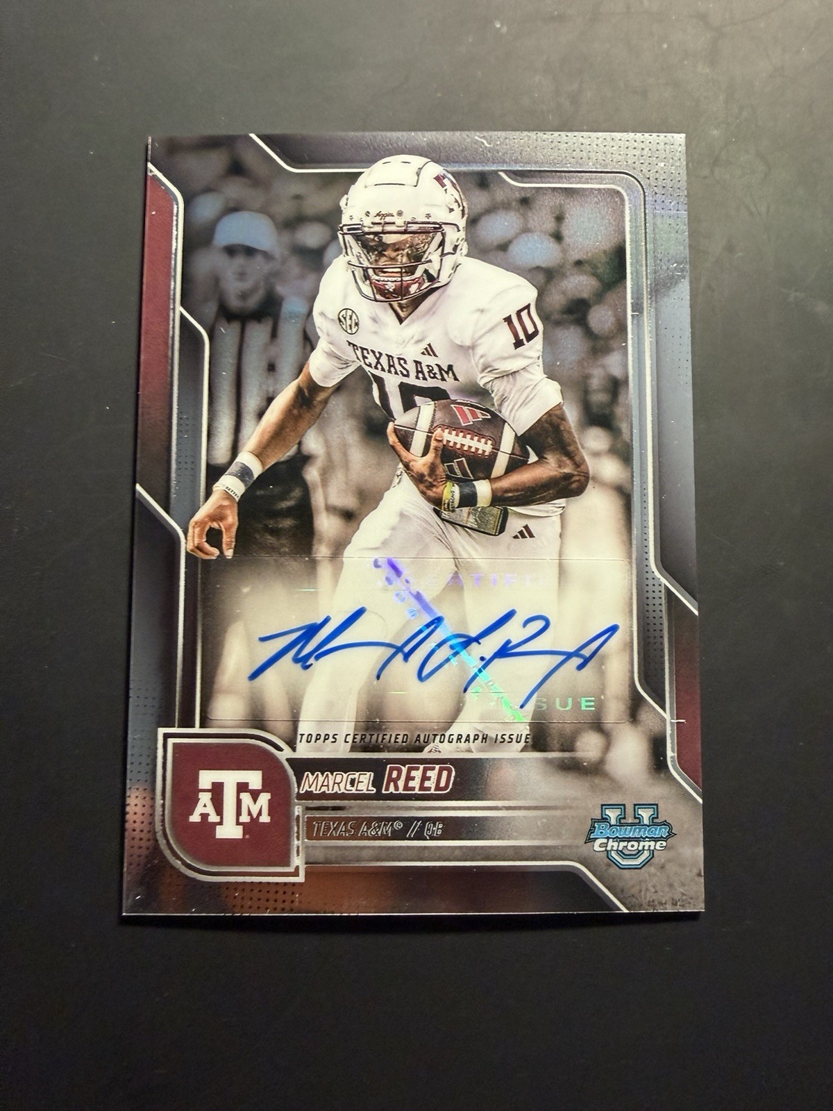 2025 Bowman Chrome U Marcel Reed Prospect Auto #BCA-MRE Aggies