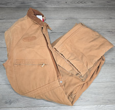 Vintage Carhartt USA Quilt Lined Duck Canvas Coveralls Brown Workwear Mens Sz 40