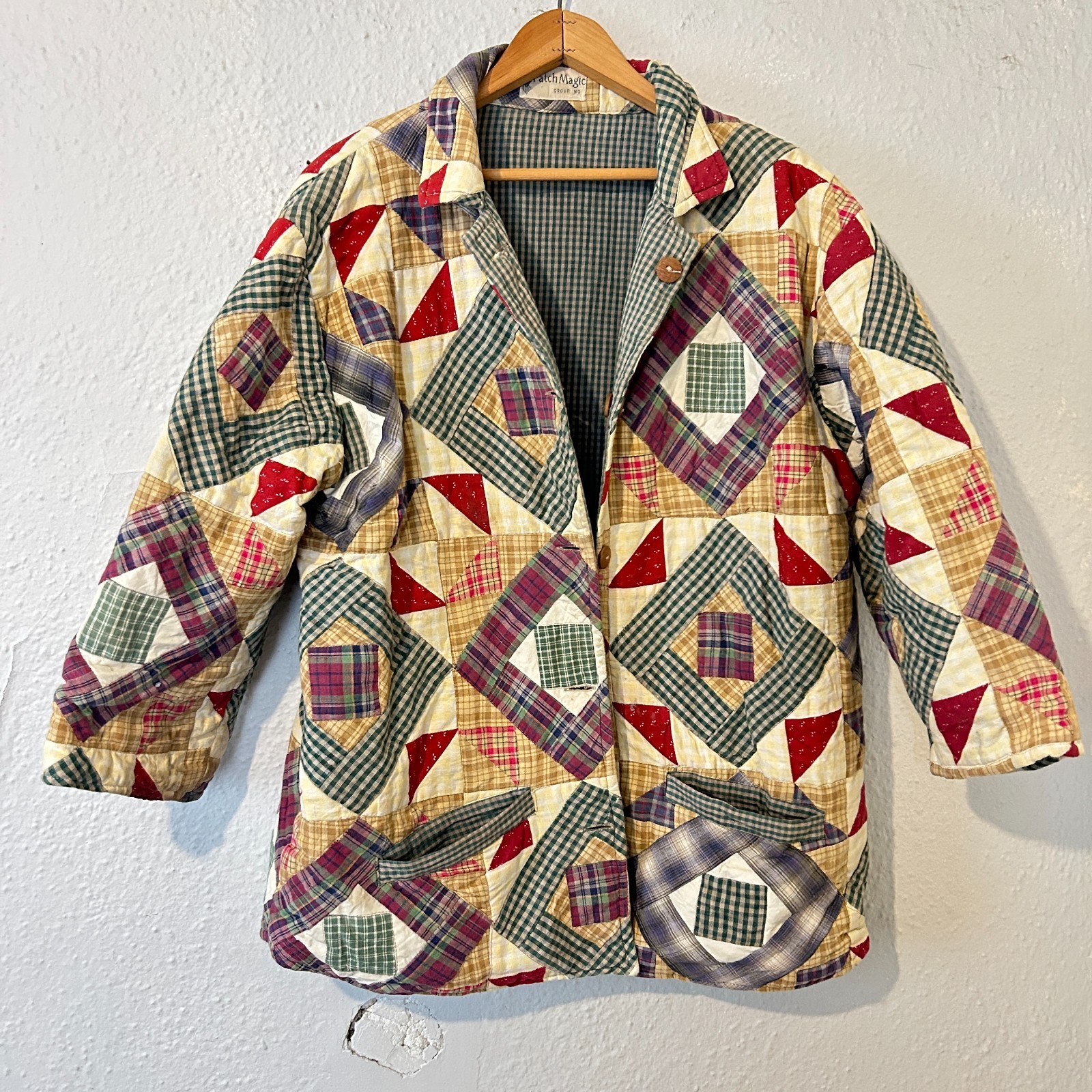 PATCH MAGIC Womens L Patchwork Quilted Reversible… - image 1