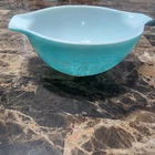 Vintage PYREX 442 1.5 Qt Amish Butterprint Bowl Turquoise Cinderella 1 1/2 quart