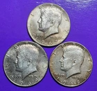 3-Coins Kennedy Half Dollars 1967, 1968D & 1969D  50 Cents Each            #5628