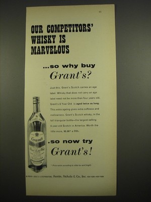 1961 Grant's Scotch Ad - Our competitors' whisky is marvelous