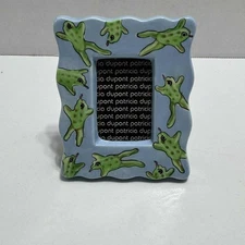 Vintage 1997 Patricia Dupont Mini Frame – Blue with Frogs, Unused