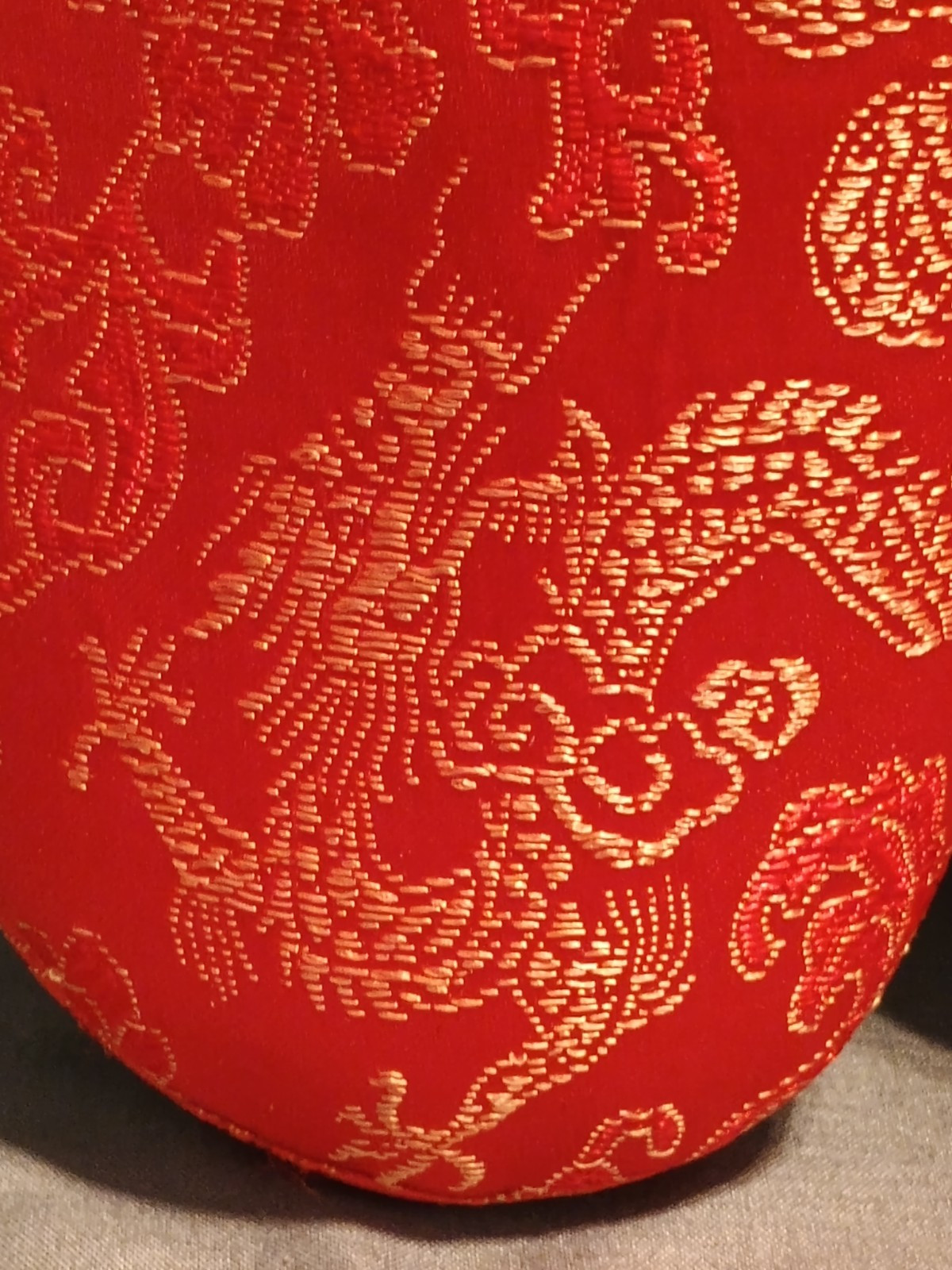 PANTOFOLA D’ORO Ciabatte drago oro donna cinese da 5 a 6 tessuto raso rosso leggere