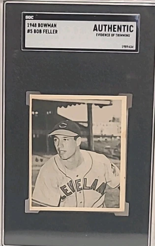 1948 Bowman #5 Bob Feller Cleveland Indians RC Rookie HOF Graded SGC Authentic 