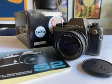 Contax S2b Titanium 35mm SLR w Zeiss 50mm Planar T* f/1.4 lens all Near Mint