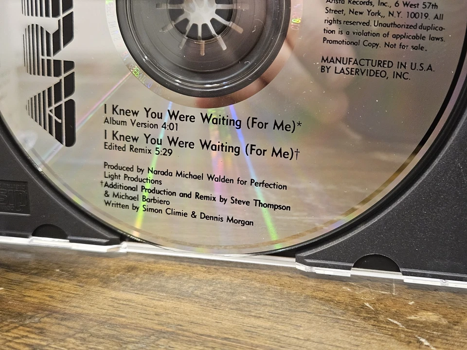 VINTAGE Aretha Franklin George Michael I Knew You Were Waiting For Me PROMO CD - Image 3 of 4