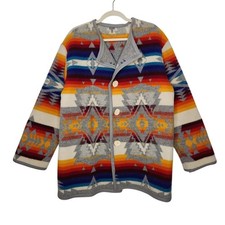 Vintage Wool Pendleton Blanket Coat Jacket Antler Buttons Western Rare Handmade