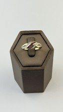 Ruby And Diamond 9ct Gold Ring , Vintage And Hallmarked