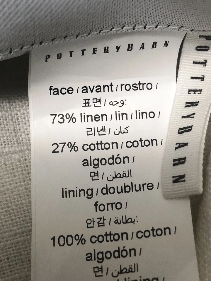 1Pc Pottery Barn Emery 73% Linen Blend Blackout Curtain Panel 50x104" White EUC - Image 4 of 4