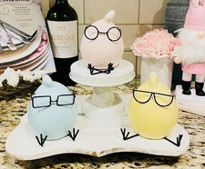       New Ceramic Pastel Easter Egg Trio