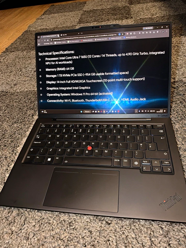 Lenovo ThinkPad X1 Carbon · Core Ultra 7 165U · 64GB · 1TB, photo 1 of 5