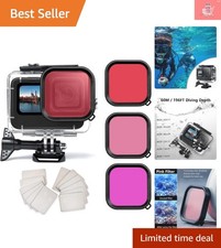 Dive Deep with GoPro Hero 12/11/10/9 Waterproof Housing - HD Filters Included