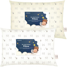 Keababies 2-Pack Toddler Pillow 13X18 - Soft Organic Cotton Kids Travel Bed