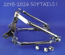 Harley 2018-2026 Softail  Swingarm Chrome Plated With Willy Shiny Axle Caps