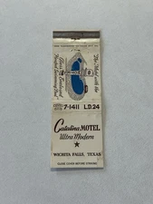 Catalina Motel Ultra Modern Wichita Falls Texas Matchbook Cover 870
