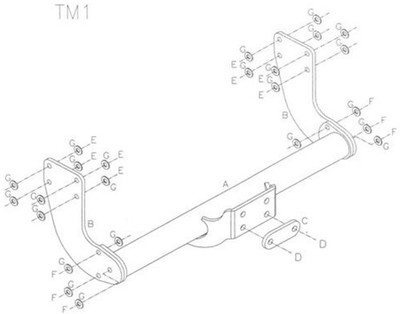 Towtrust Fixed Flange Towbar For Mercedes Benz Sprinter Van + 7 Pin Wiring Kit