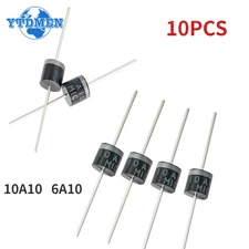 10PCS Rectifier Diode 6A 10A 1000V DO-27 Electrical Axial Rectifier Diodes
