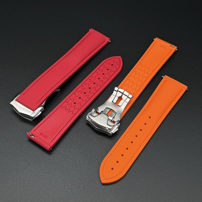 #ad Woven Pattern FKM Rubber Watch Band 20mm 21mm 22mm for Omega Speedmaster $38.00