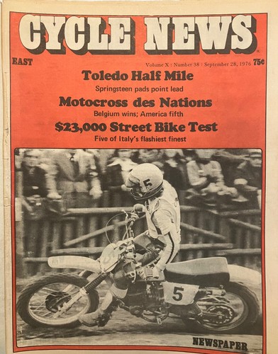 Sept 28 1976 CYCLE NEWS East motorcycle newspaper MX des nations Suz RM100A FT