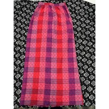 Vintage Brattle Square Multicolor Women's 70s Boho Checkered Maxi Skirt Size 10