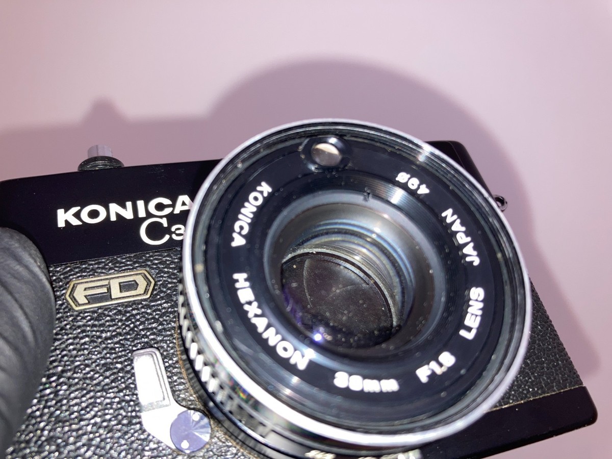 🎦CLA'd Konica C35 FD Black 35mm Rangefinder Camera 38mm f1.8 Lens