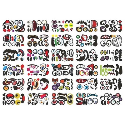 Funny Halloween Pumpkin Grimace Expression Sticker Event Festival Party Supplies