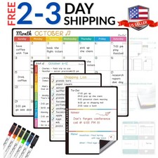 Magnetic Dry Erase Monthly Calendar Set - 14.5"x11" Monthly Calendar, 6.5"x8....