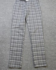 Calvin Klein Pants Womens 4 Gray Plaid Twill Slim Pull On Dress Work Career