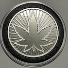 420 Marijuana Leaf Collector Weed Coin 1 Troy Oz .999 Fine Silver Round Medal