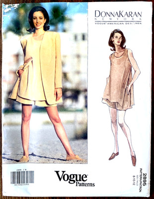 VOGUE AMERICAN DESIGNER DONNA KARAN # 2895 UN-CUT/COMPLETE SZS. 8-10-12.