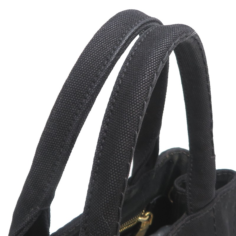 PRADA Canapa PM 1BG439 Tote Bag Canvas Black Ladies DH91207 from japan thumbnail 5