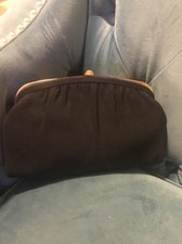 Vtg 50's After Five 5 BLACK EVENING Hand Bag COCKTAIL Purse Clutch. Double sided