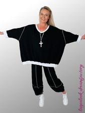 MYO-Lagenlook Oversize Ballon-Jersey Pulli Kapuze 46,48,50,52,54,56,58